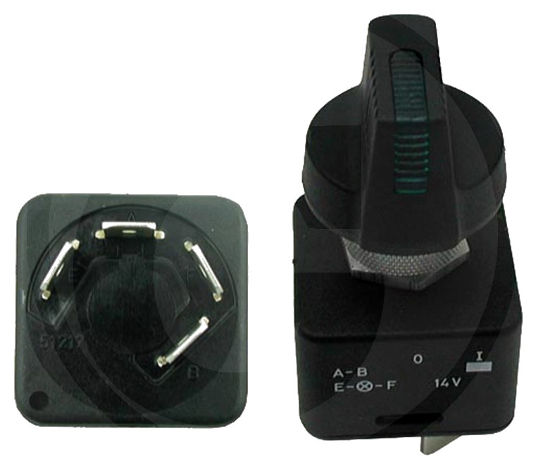 Comutator rotativ - Buton cu lumină de control (verde)