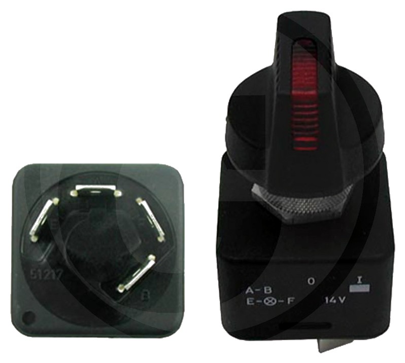 Comutator rotativ - Buton cu lumină de control (portocaliu)