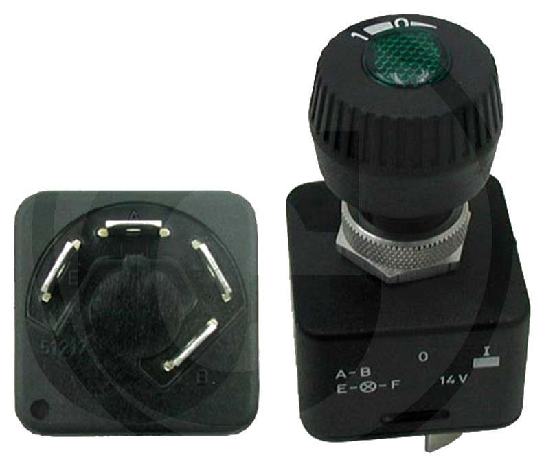 Comutator rotativ - Buton cu lumină de control