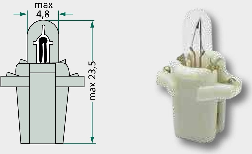 Bec 24V 1.2W, Ø 5mm, 24 Volt