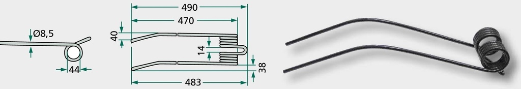 Gheare elastice U.V. 10 490 mm
