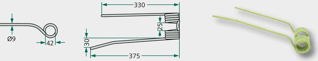 Gheare elastice, U.V. 20 - stanga direct (crem, marcata cu albastru)