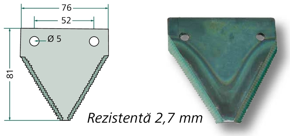 Lama cutit-cositoare - zimtata in partea inferioara