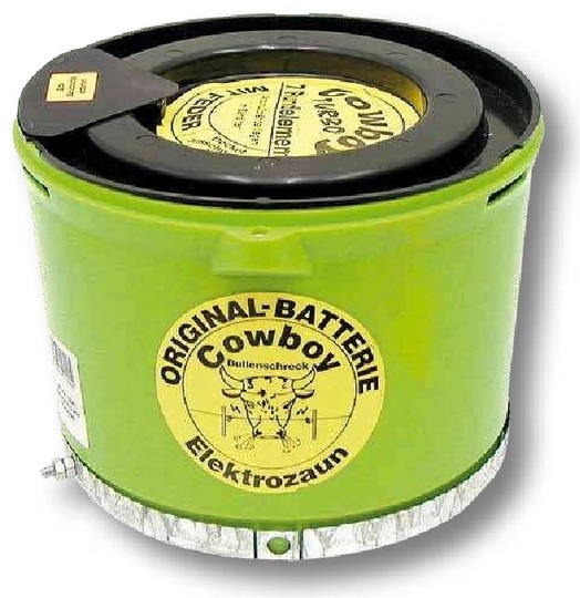 Baterie uscată 10,5 volți, rotunda (container verde cu capac negru), 100 Ah, potrivit pentru Eider (cowboy), 7 celule de