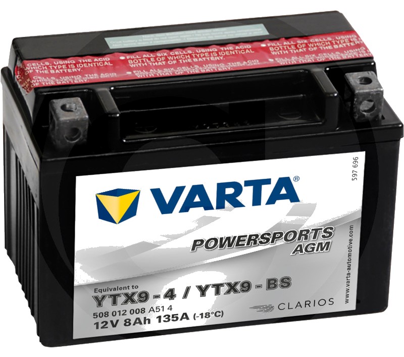 Varta Baterie POWERSPORTS AGM 12 V / 8 Ah - Baterie de pornire, încărcată uscat, cu pachet acid, fără întreținere