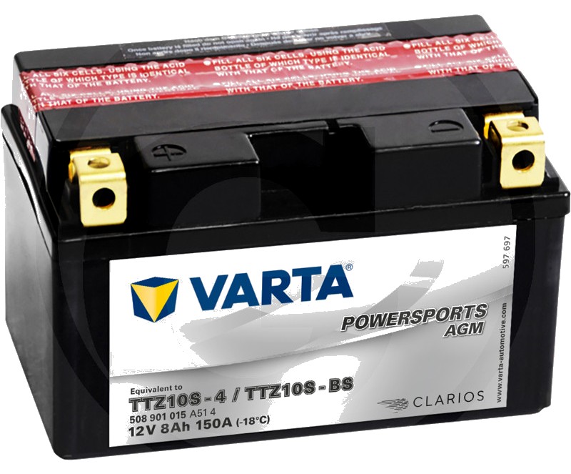 Varta Baterie POWERSPORTS AGM 12 V / 8 Ah - Baterie de pornire, încărcată uscat, cu pachet acid, fără întreținere