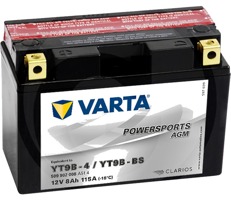 Varta Baterie POWERSPORTS AGM 12 V / 8 Ah - Baterie de pornire, încărcată uscat, cu pachet acid, fără întreținere
