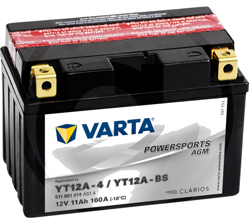 Varta Baterie POWERSPORTS AGM 12 V / 11 Ah - Baterie de pornire, încărcată uscat, cu pachet acid, fără întreținere