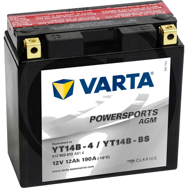 Varta Baterie POWERSPORTS AGM 12 V / 13 Ah - Baterie de pornire, încărcată uscat, cu pachet acid, fără întreținere