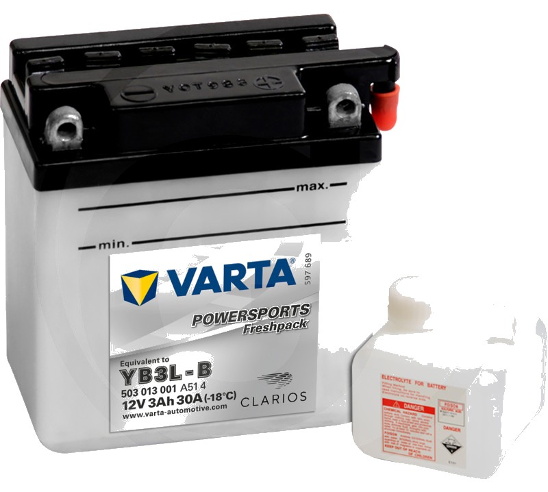 Varta Baterie POWERSPORTS Freshpack 12 V / 3 - Baterie de pornire, încărcată la uscat, cu pachet acid