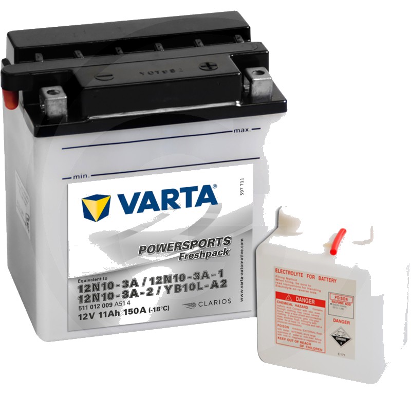 Varta Baterie POWERSPORTS Freshpack 12 V / 11 - Baterie de pornire, încărcată la uscat, cu pachet acid