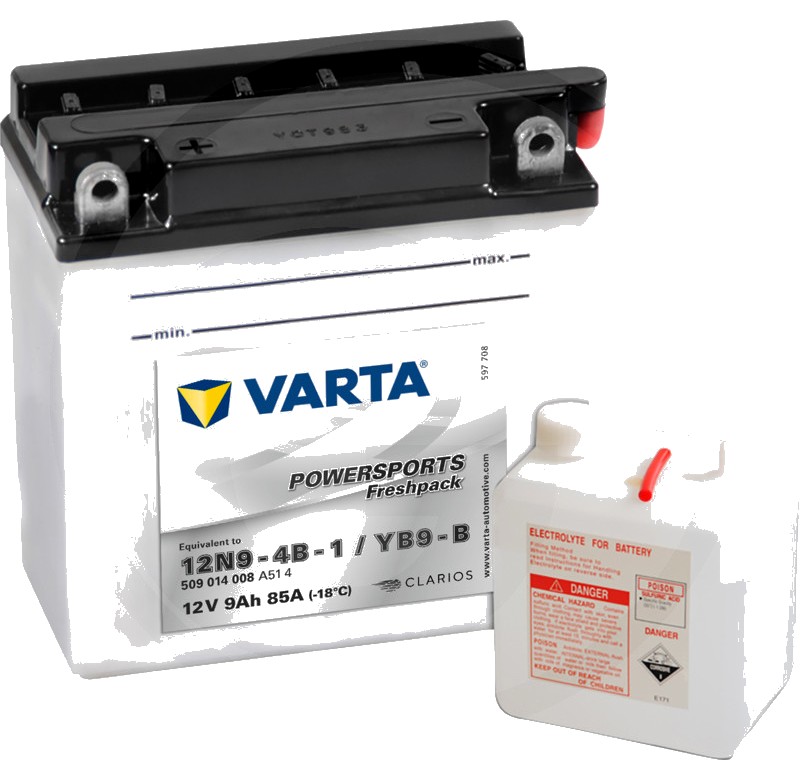 Varta Baterie POWERSPORTS Freshpack 12 V / 9 - Baterie de pornire, încărcată la uscat, cu pachet acid
