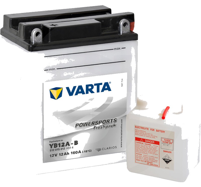 Varta Baterie POWERSPORTS Freshpack 12 V / 12 - Baterie de pornire, încărcată la uscat, cu pachet acid
