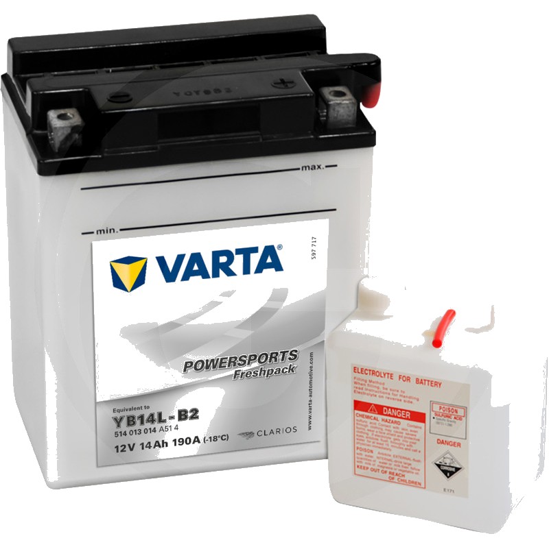 Varta Baterie POWERSPORTS Freshpack 12 V / 14 - Baterie de pornire, încărcată la uscat, cu pachet acid