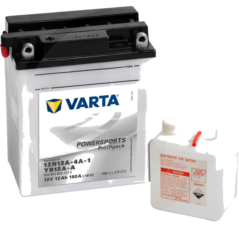 Varta Baterie POWERSPORTS Freshpack 12 V / 12 - Baterie de pornire, încărcată la uscat, cu pachet acid