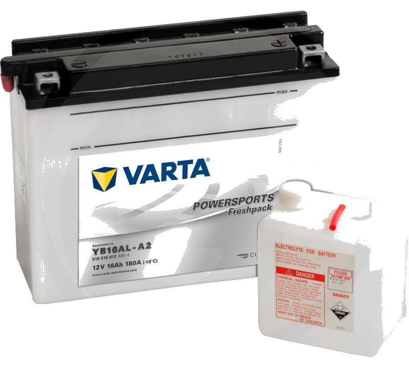 Varta Baterie POWERSPORTS Freshpack 12 V / 16 - Baterie de pornire, încărcată la uscat, cu pachet acid