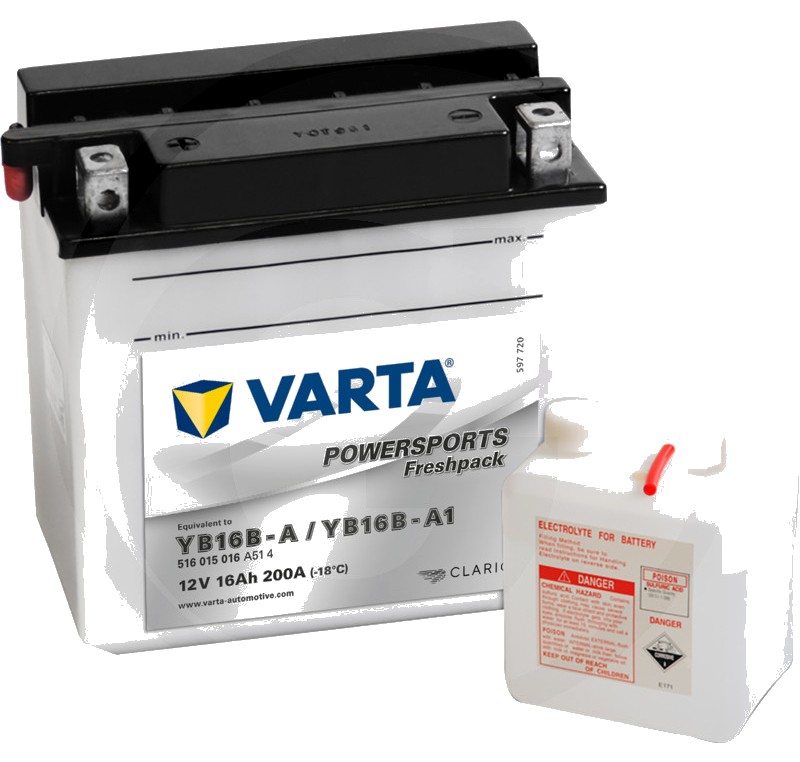 Varta Baterie POWERSPORTS Freshpack 12 V / 16 - Baterie de pornire, încărcată la uscat, cu pachet acid
