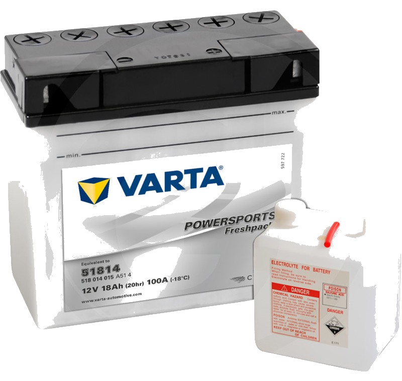 Varta Baterie POWERSPORTS Freshpack 12 V / 18 - Baterie de pornire, încărcată la uscat, cu pachet acid