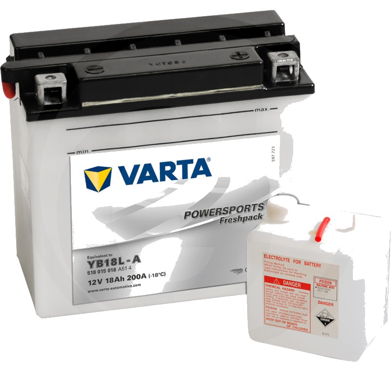 Varta Baterie POWERSPORTS Freshpack 12 V / 18 - Baterie de pornire, încărcată la uscat, cu pachet acid