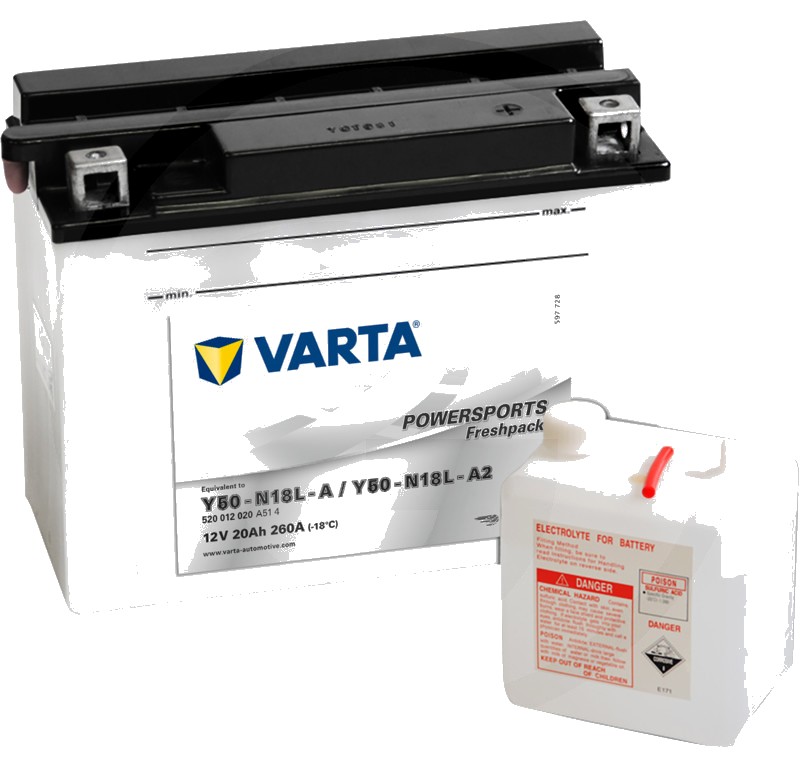 Varta Baterie POWERSPORTS Freshpack 12 V / 20 - Baterie de pornire, încărcată la uscat, cu pachet acid