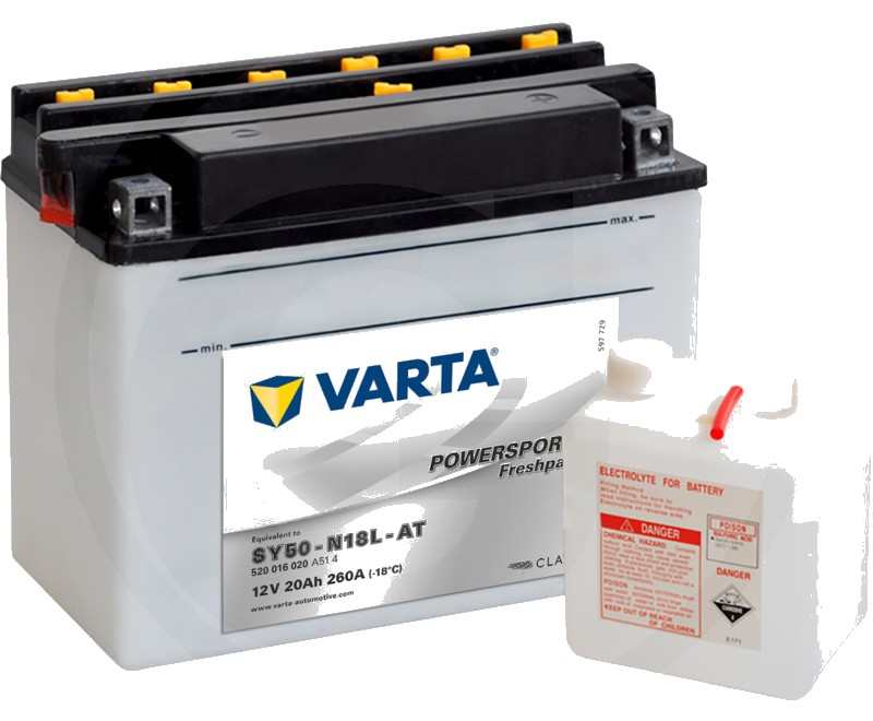 Varta Baterie POWERSPORTS Freshpack 12 V / 20 - Baterie de pornire, încărcată la uscat, cu pachet acid