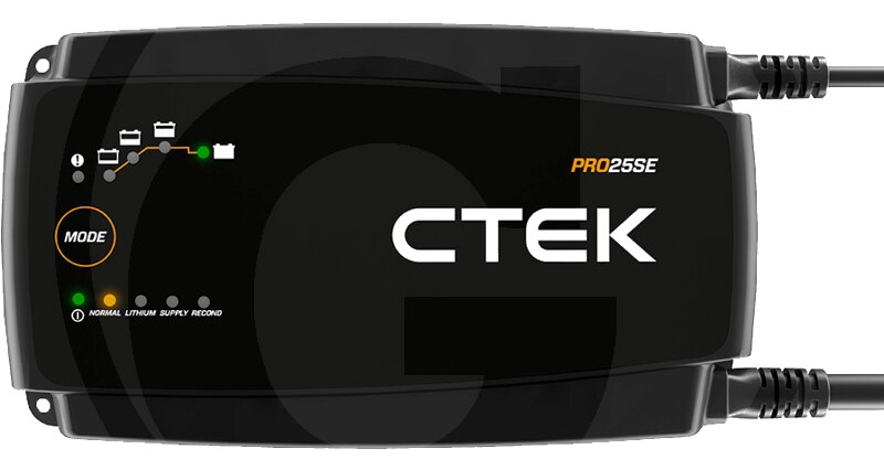 CTEK Încărcător „PRO25SE EU” - Pentru ateliere, inclusiv cablu de încărcare de 6 m și suporturi