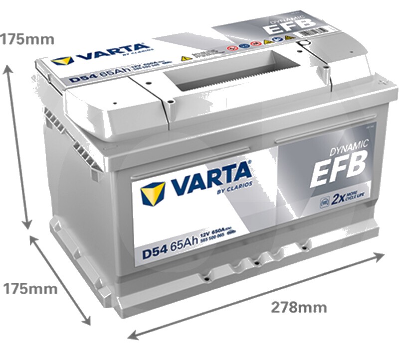 Varta Baterie de pornire 12V 65Ah - Baterie de pornire pentru sisteme start-stop, umplută și încărcată, fără întreținere