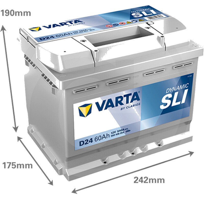 Varta Baterie Blue Dynamic 12 V / 60 Ah - Baterie de pornire cu tehnologie Ca / Ca, umpluta si incarcata, fara intretine