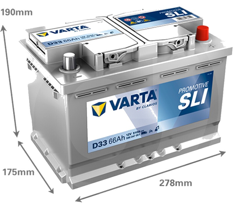 Varta Baterie de pornire 12 V / 66 Ah - Baterie de pornire cu tehnologie Ca / Ca, umpluta si incarcata, fara intretinere
