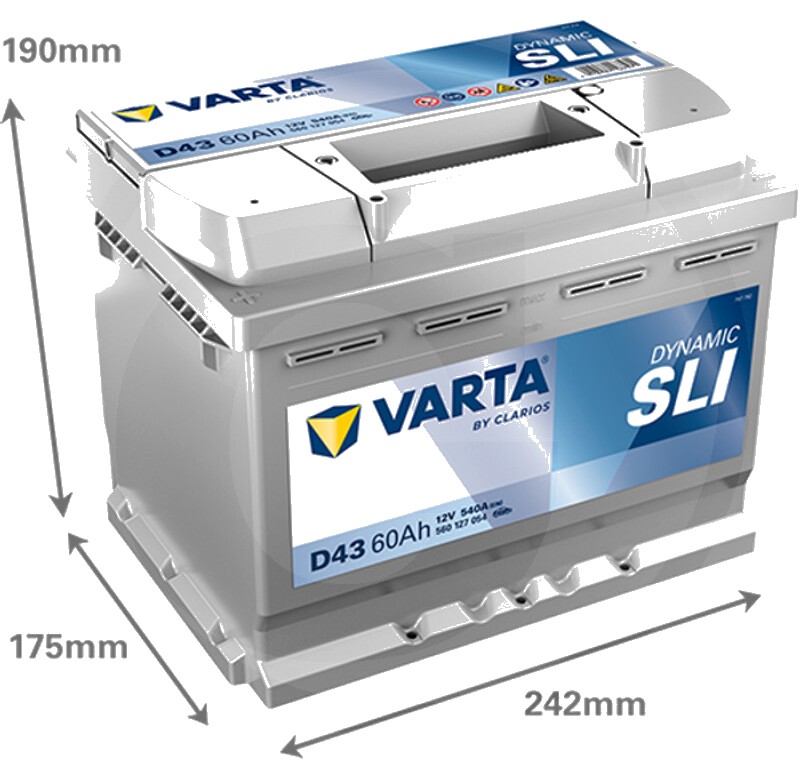 Varta Baterie Blue Dynamic 12 V / 60 Ah - Baterie de pornire cu tehnologie Ca / Ca, umpluta si incarcata, fara intretine
