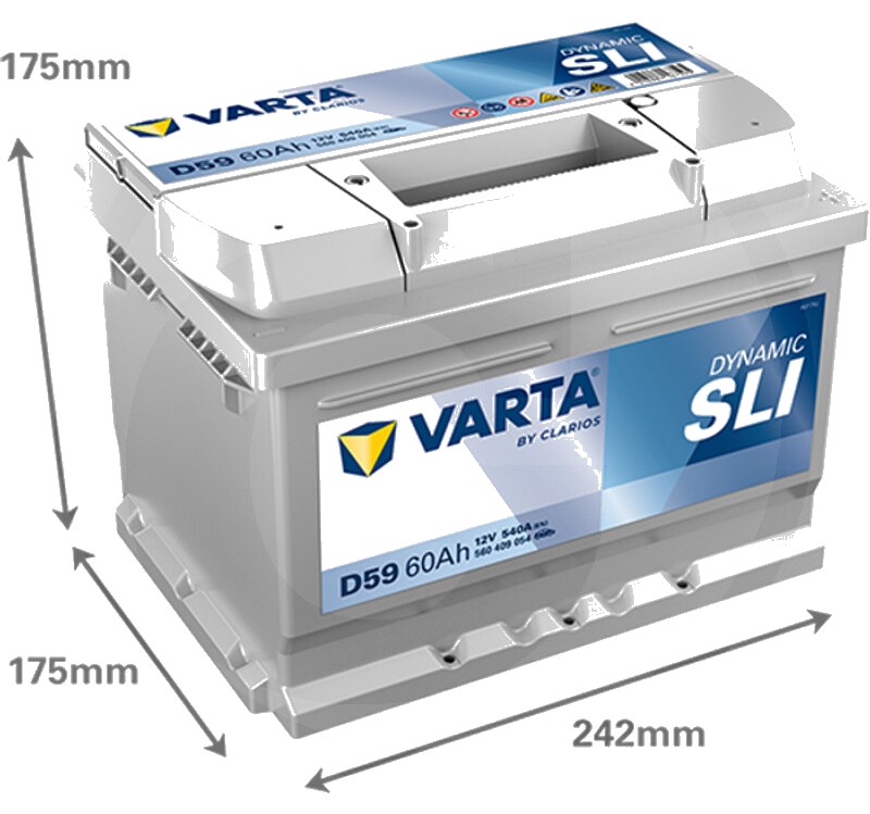 Varta Baterie Blue Dynamic 12 V / 60 Ah - Baterie de pornire cu tehnologie Ca / Ca, umpluta si incarcata, fara intretine