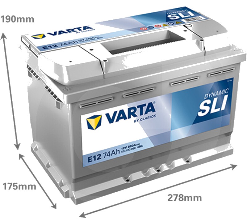 Varta Baterie Blue Dynamic 12 V / 74 Ah - Baterie de pornire cu tehnologie Ca / Ca, umpluta si incarcata, fara intretine