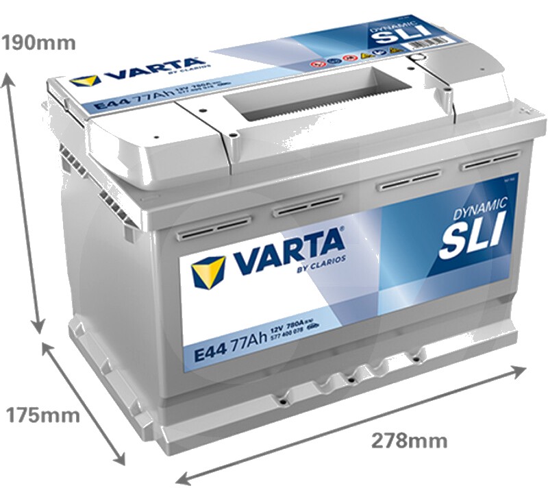 Varta Baterie Silver Dynamic 12 V / 77 Ah - Baterie de pornire cu tehnologie Ca / Ca, umpluta si incarcata, fara intreti