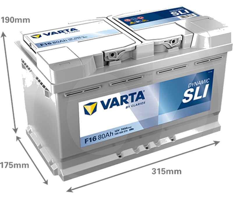 Varta Baterie Blue Dynamic 12 V / 80 Ah - Baterie de pornire cu tehnologie Ca / Ca, umpluta si incarcata, fara intretine