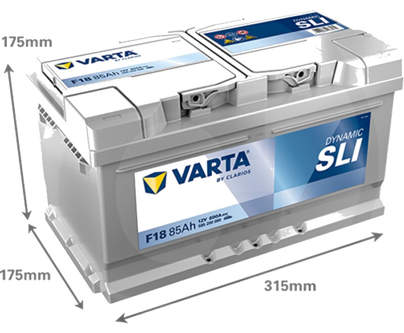 Varta Baterie Silver Dynamic 12 V / 85 Ah - Baterie de pornire cu tehnologie Ca / Ca, umpluta si incarcata, fara intreti