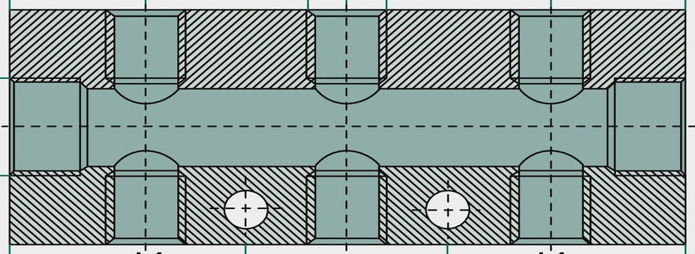 F-VT2-2x1/2-6x1/4-AL-natur Bloc de distributie G1/2