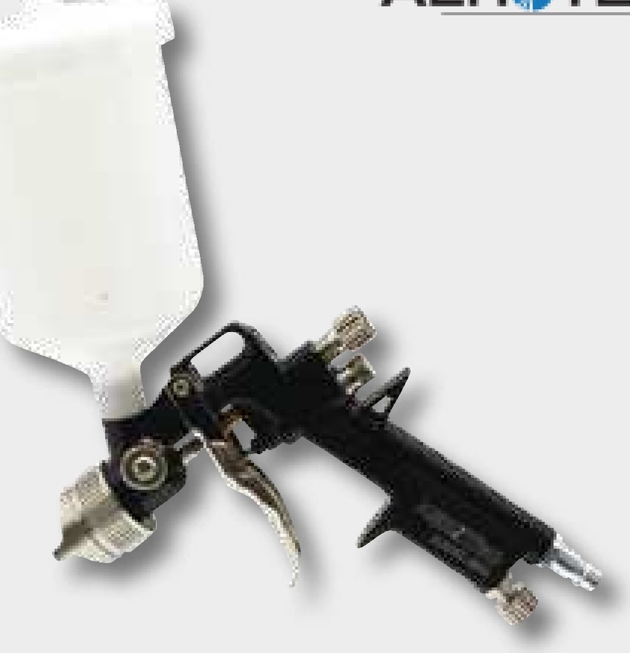 AEROTEC Pistol de lacuit Pistol cu diuza montata de 0,5 mm,250 ml pahar din plastic cu capac insurubat
