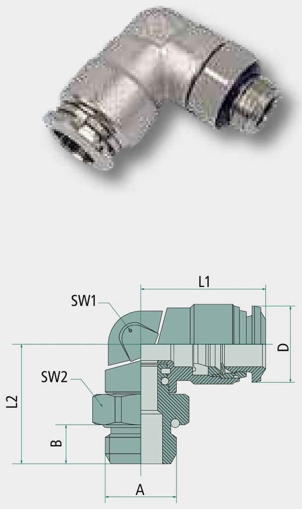 BK-WEd-4-1/8-MSv Racord in unghi, cu filet exterior G 1/8"