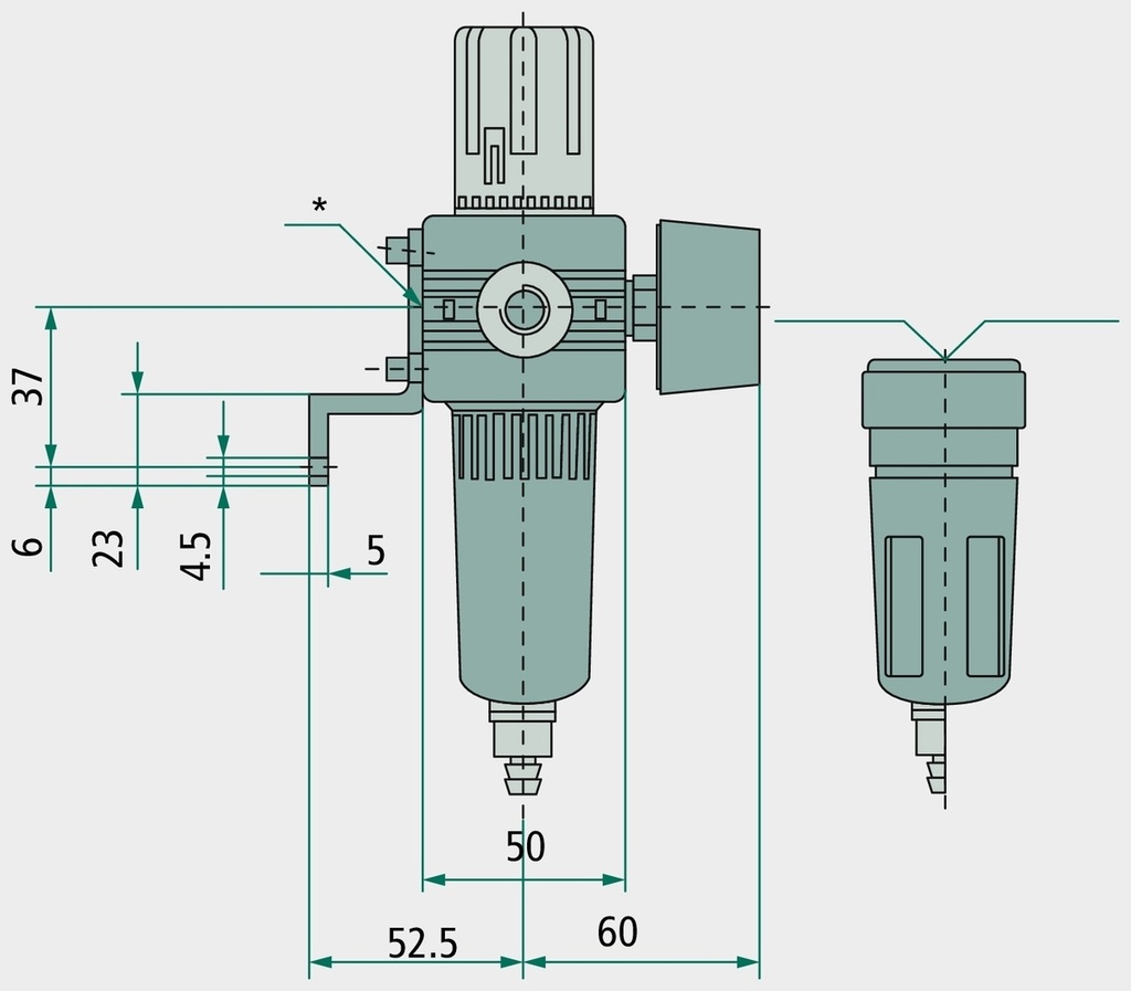 Unitate de întreținere WH-KÖ1-1 / 4-10-M G1 / 4 (2x)
