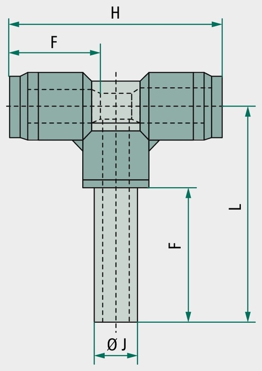 B-TVr-16-12-KU Conector T Plastic,