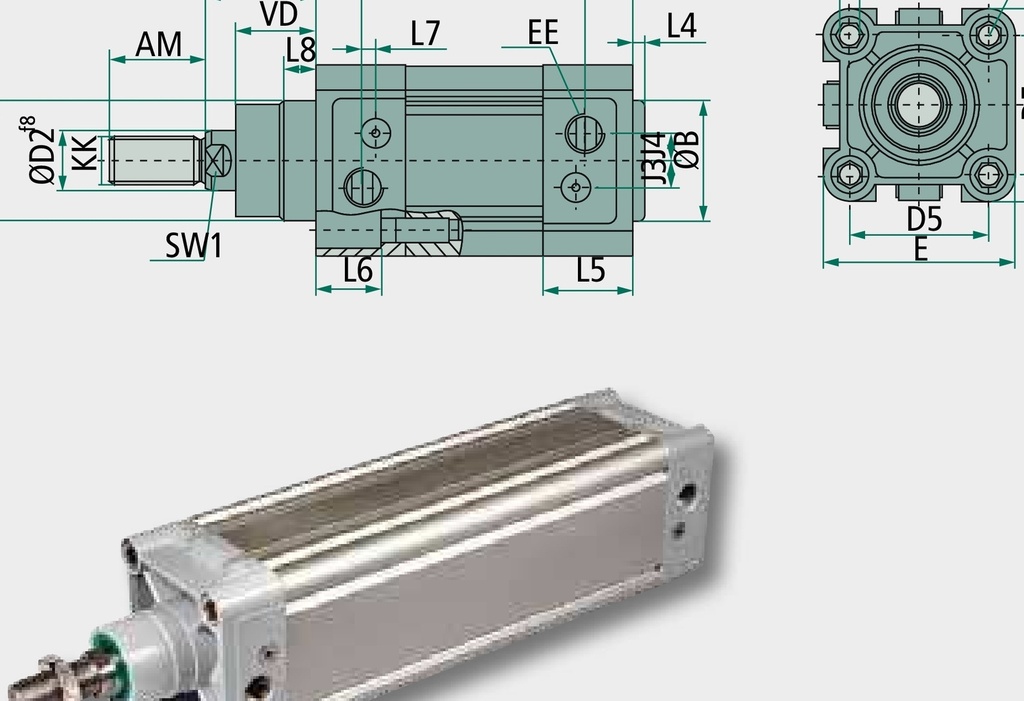ZTI-TNC5032/0025 C - Cilindru standard cu profil tubular