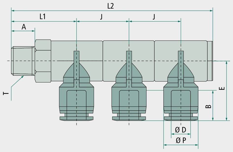 B-YVTEdk3-8-3/8-KU Racord tip Y cu filet R 3/8"