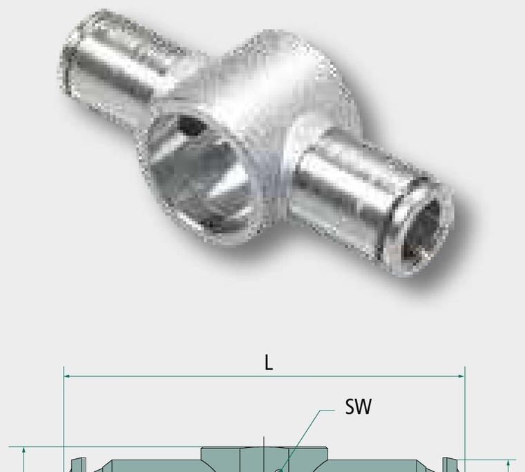 BK-TS-4-M5-MSv Cot pivotant tip T, banjo M5