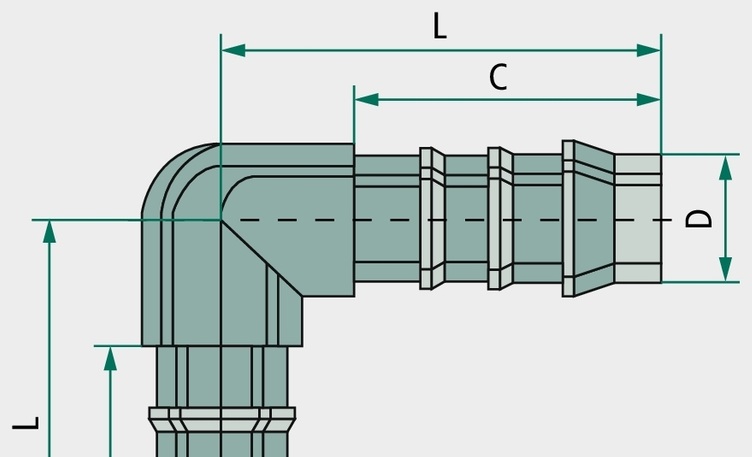 E-WV-8-PA Conector unghiular 38 mm