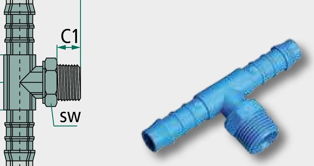E-TETk-6-1/8-PA T-Manson filetat R1 / 8 (2x)