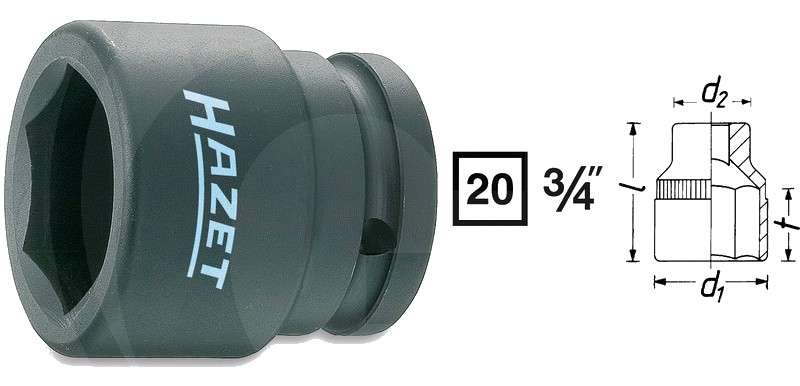 Hazet Cap cheie tubular? de impact (hexagonal? 57 mm