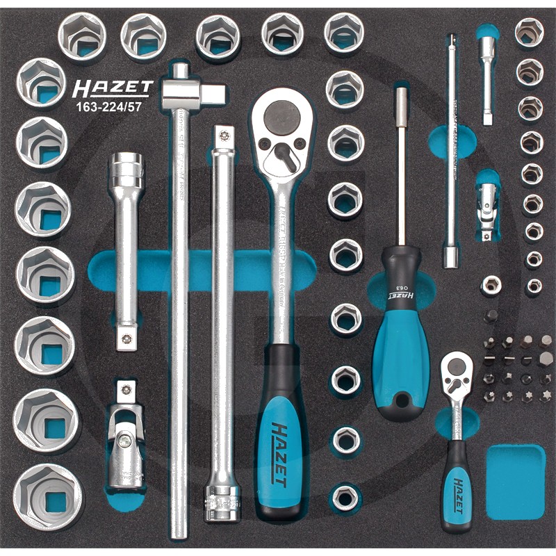 Hazet Chei și set de șurubelnițe 1/4 "+ 1/2" - 1/4 ", 3/8", 1/2 " 57 buc.