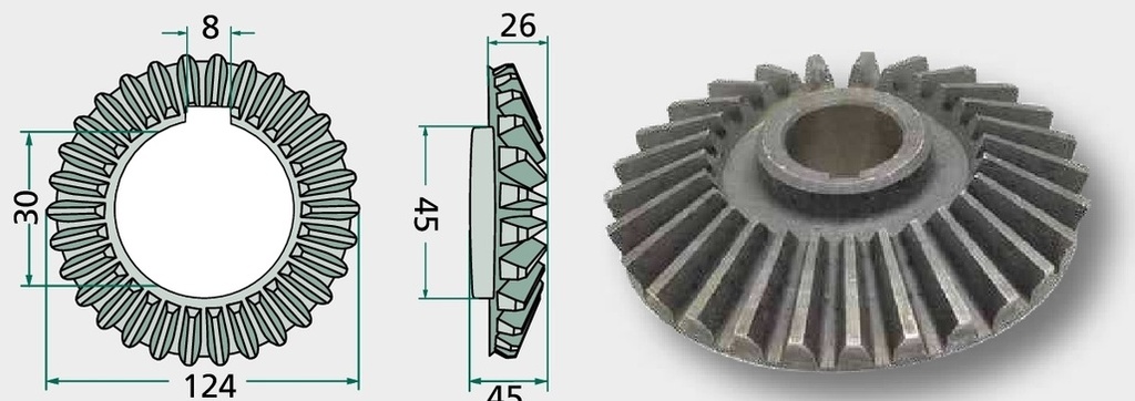 Pinion conic - 27 dinti