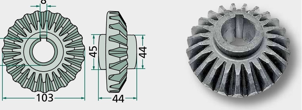 Pinion conic - 23 dinti
