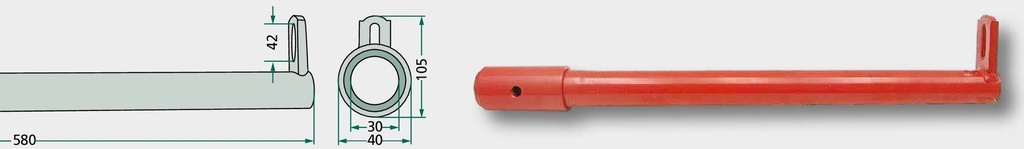 Suport brat dinti - Întărire spate 51 mm